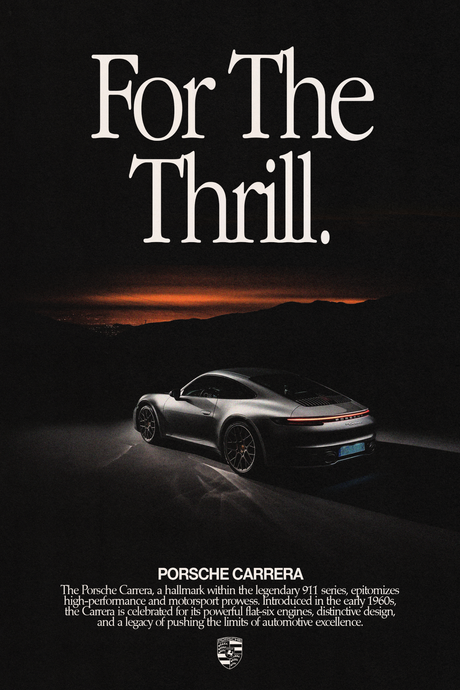 Porsche Carrera 'For The Thrill' Poster V2