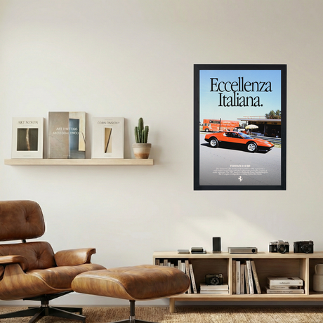 Ferrari 512 BB 'Eccellenza Italiana' Poster V2 - Mockup 1