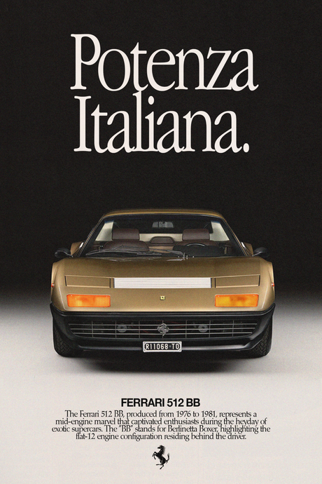 Ferrari 512 BB 'Potenza Italiana' Poster V3
