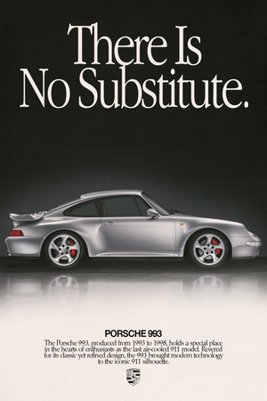 Porsche 993 'No Substitute' Poster V2