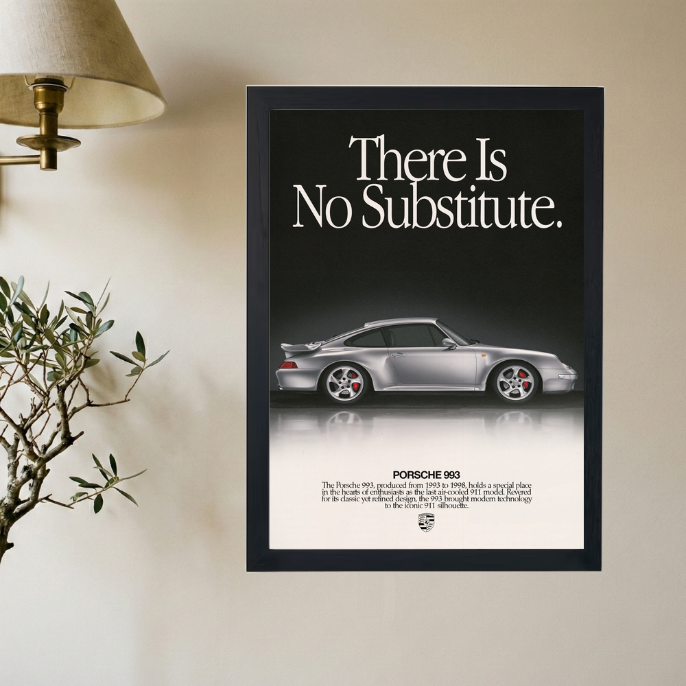 Porsche 993 'No Substitute' Poster V2 - Mockup 2