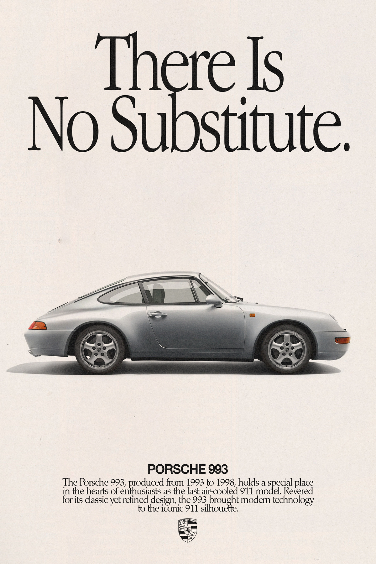 Porsche 993 'No Substitute' Poster V3