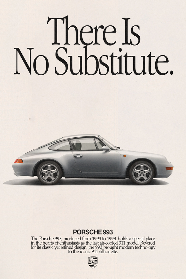 Porsche 993 'No Substitute' Poster V3