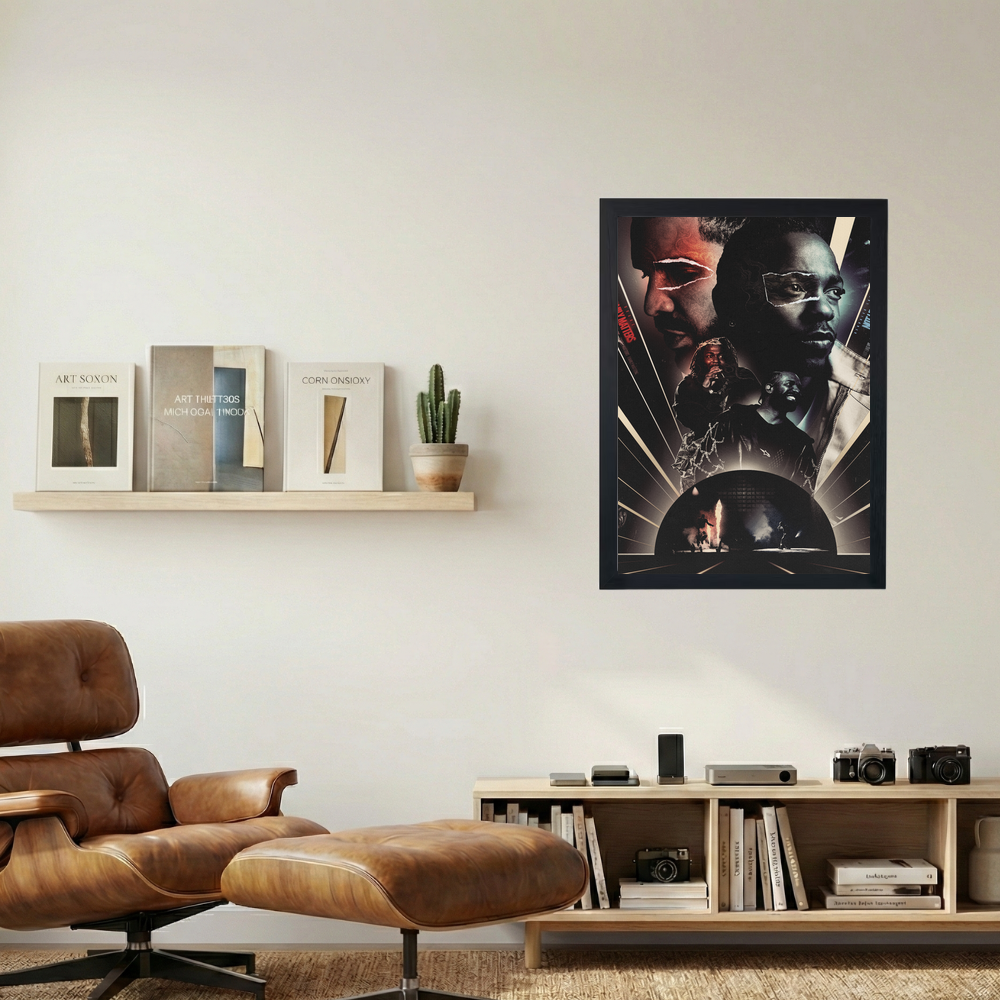 Kendrick Lamar x Drake 'Beef Collage' Poster - Mockup 1