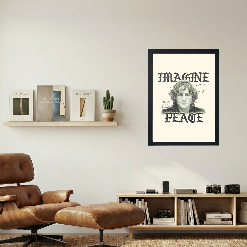 John Lennon 'Imagine Peace' Poster - Mockup 1