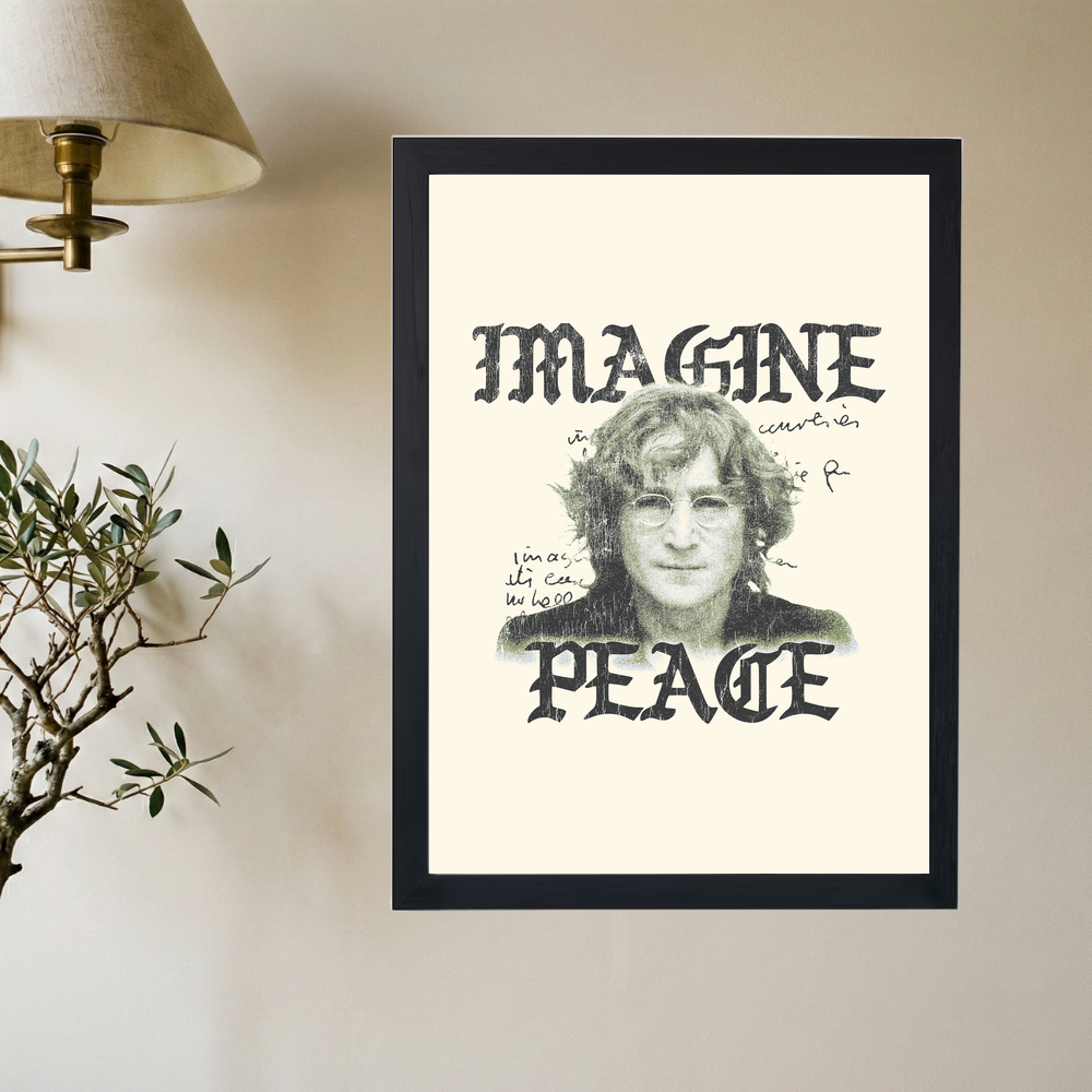 John Lennon 'Imagine Peace' Poster - Mockup 2