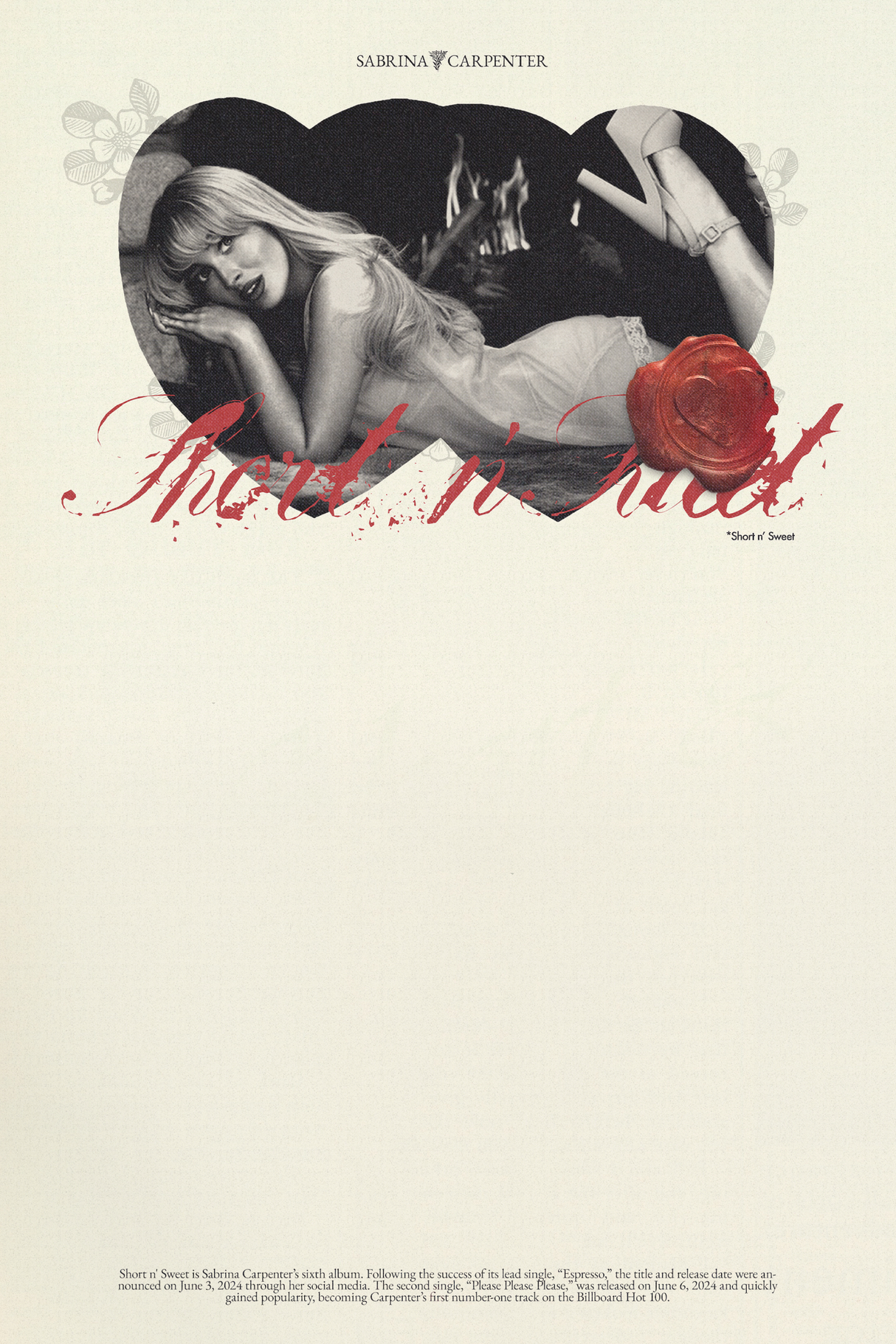 Sabrina Carpenter 'Short N Sweet' Poster