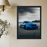 Blue BMW M4 'Waterfront' Poster - Mockup 2