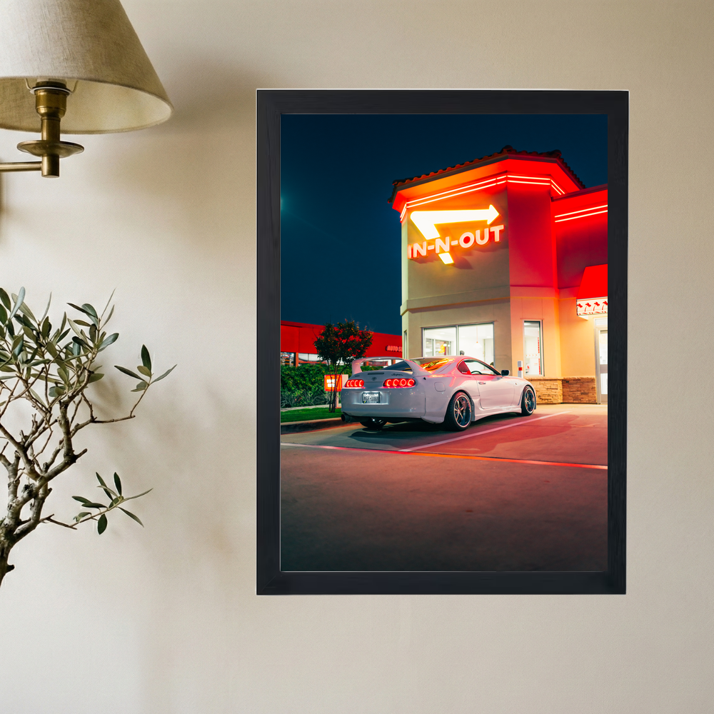 Toyota Supra 'Neon Pit Stop' Poster - Mockup 2