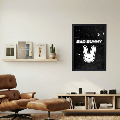 Bad Bunny 'B&W Icon' Poster - Mockup 1