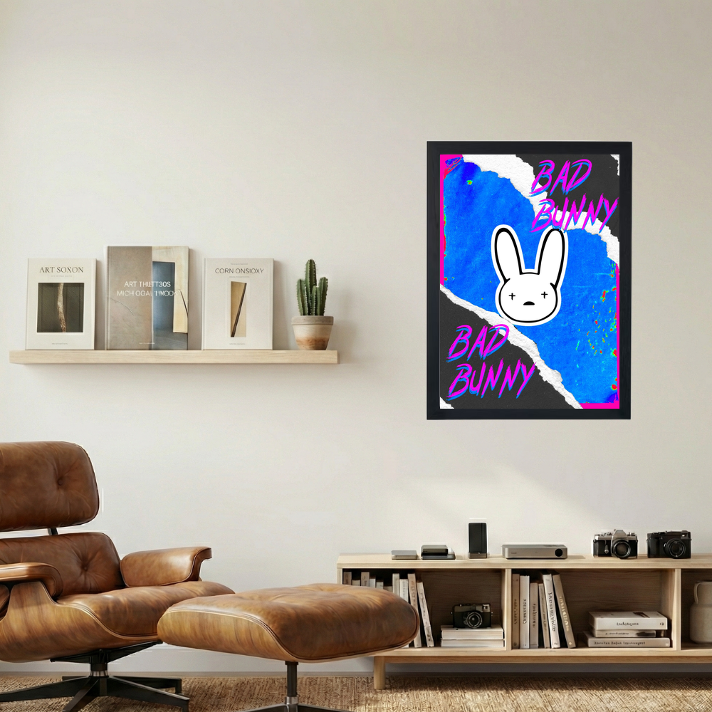 Bad Bunny 'Multiple Flows' Poster - Mockup 1