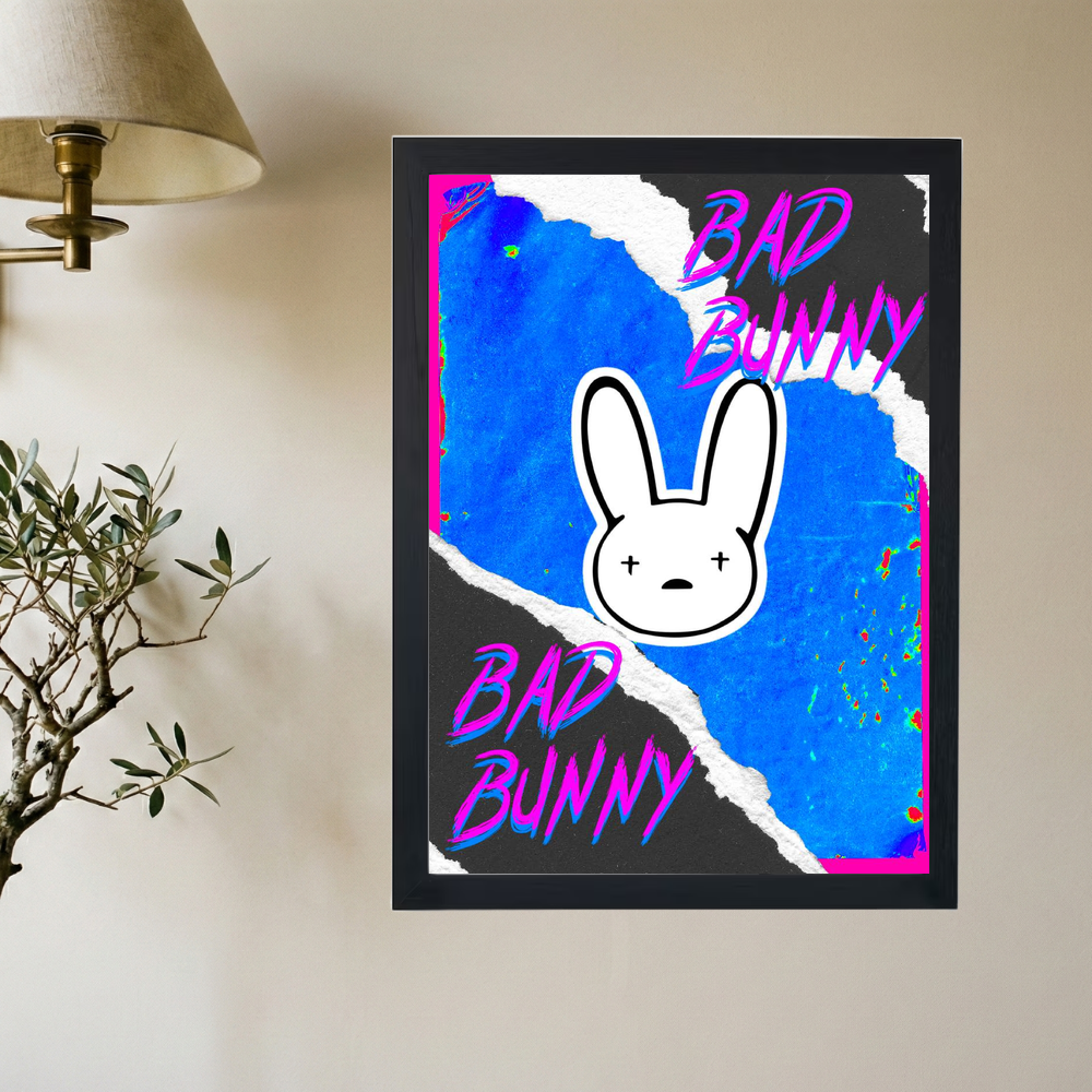 Bad Bunny 'Multiple Flows' Poster - Mockup 2