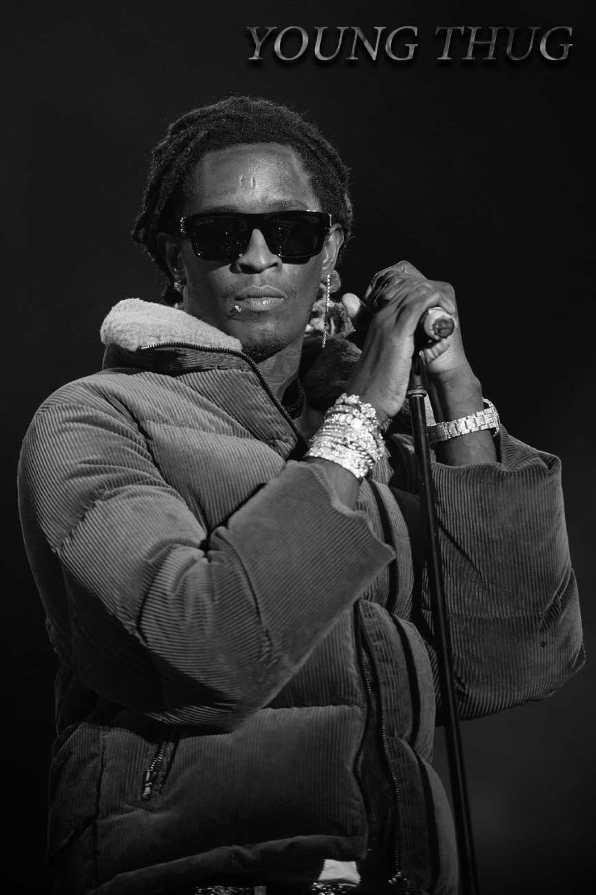 Young Thug 'B&W Mic Grab' Poster