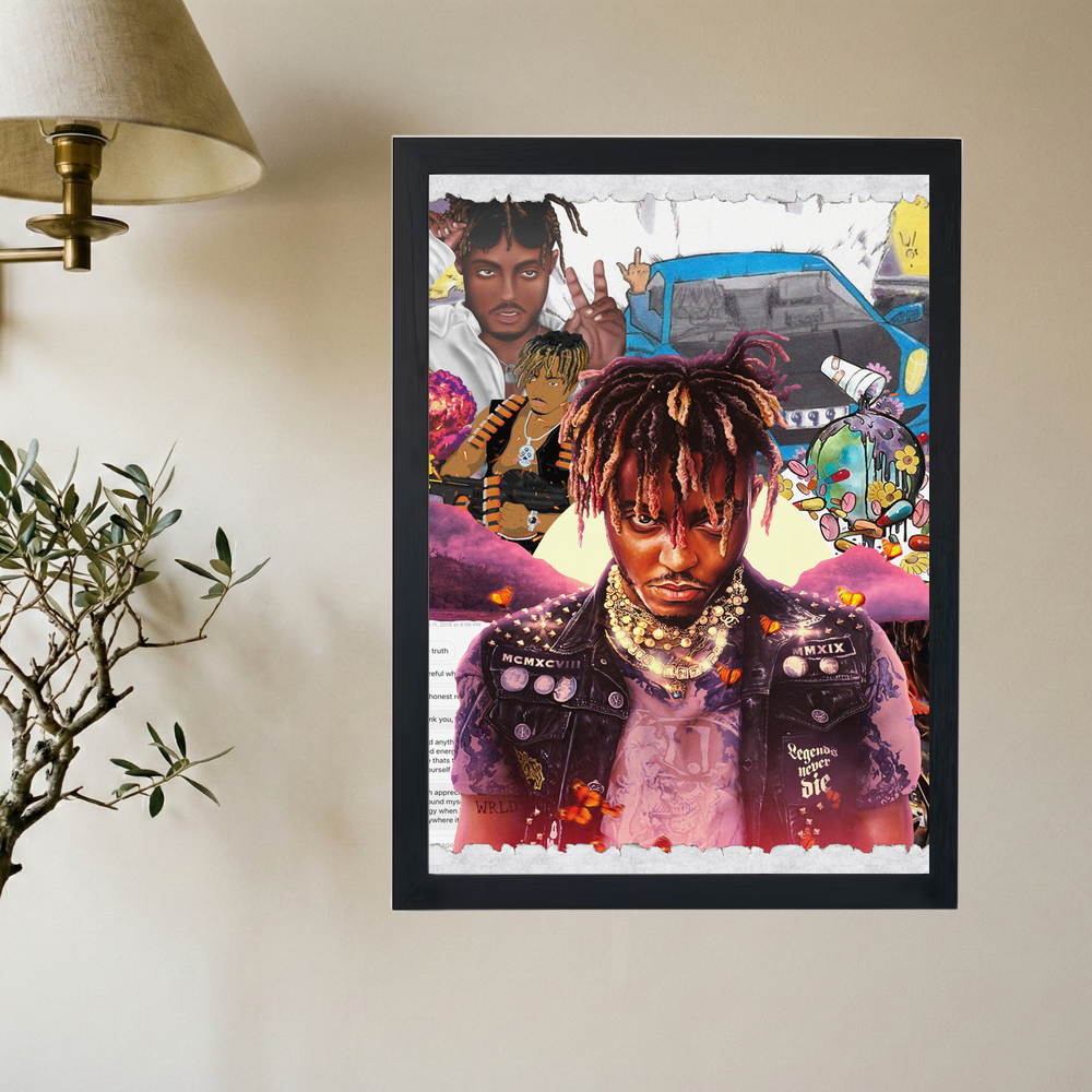 Juice Wrld 'Life Story' Collaged Poster - Mockup 2