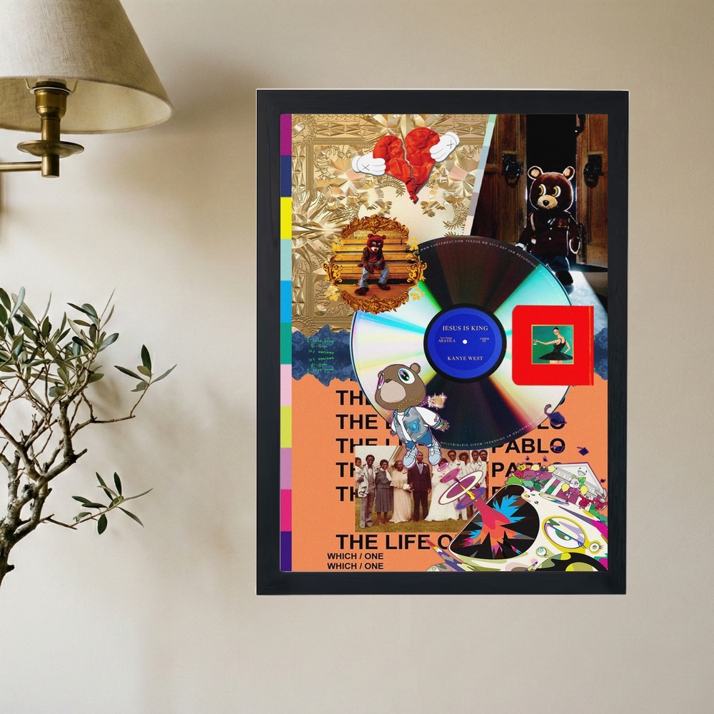 Kanye West 'No Misses Collaged' Poster - Mockup 2