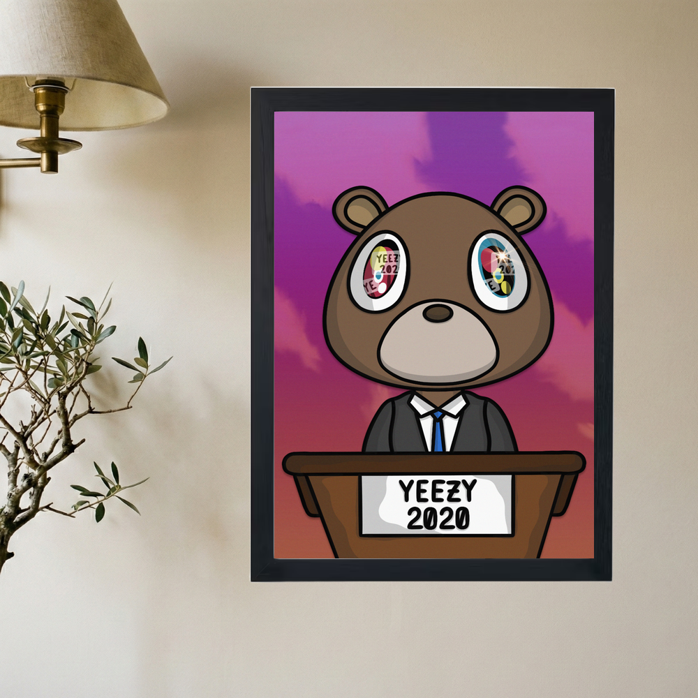 Kanye West 'YEEZY For PRESIDENT' Poster - Mockup 2
