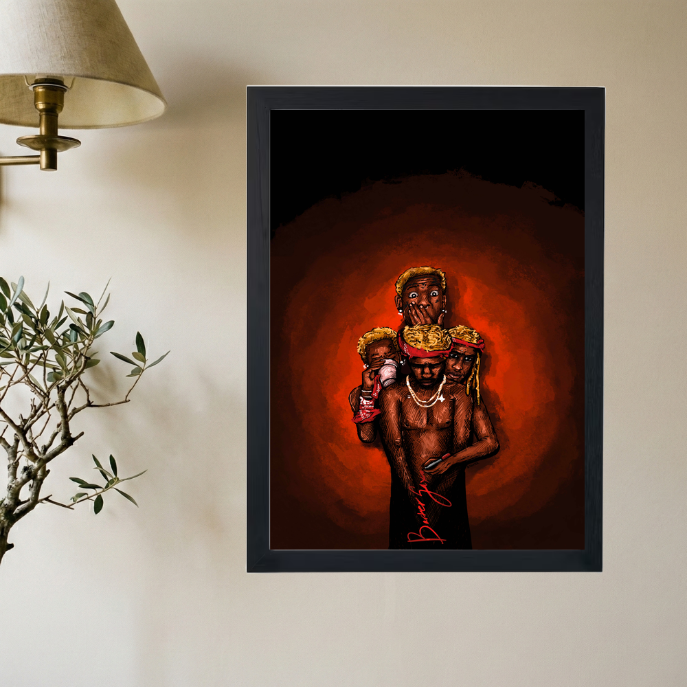 Young Thug 'Barter 6' Drawing Poster - Mockup 2
