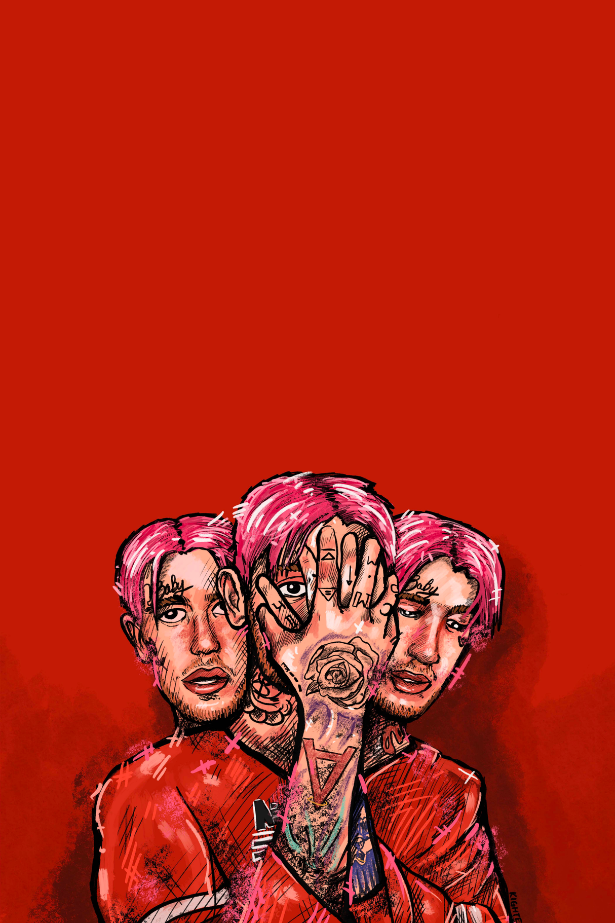 Lil Peep 'Hellboy' Drawing Poster