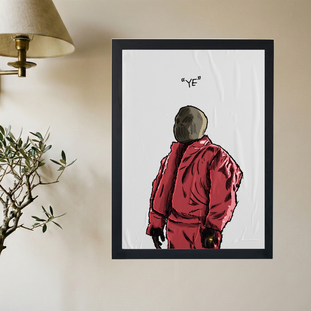 Kanye West 'Ye' Drawing Poster - Mockup 2