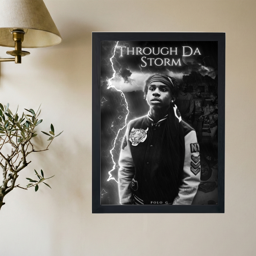 Polo G 'Through Da Storm' Poster - Mockup 2