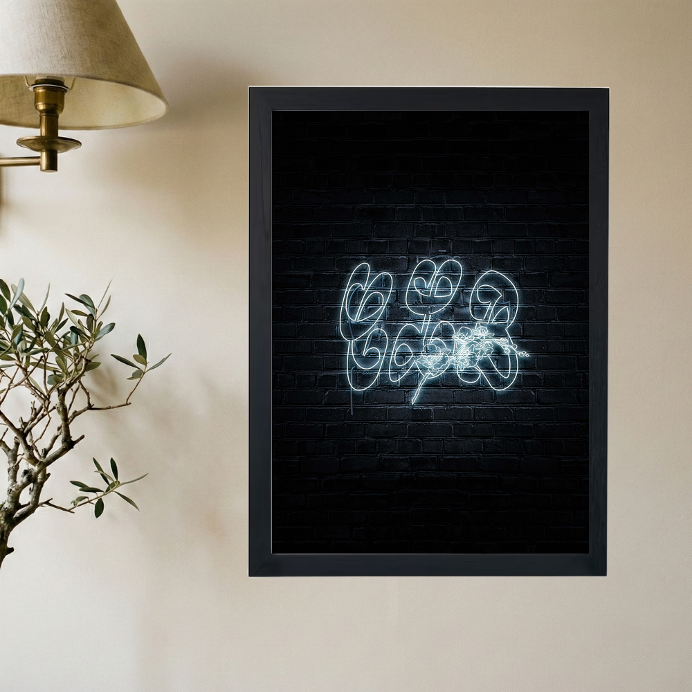 Drake 'CLB' Neon Sign Poster - Mockup 2