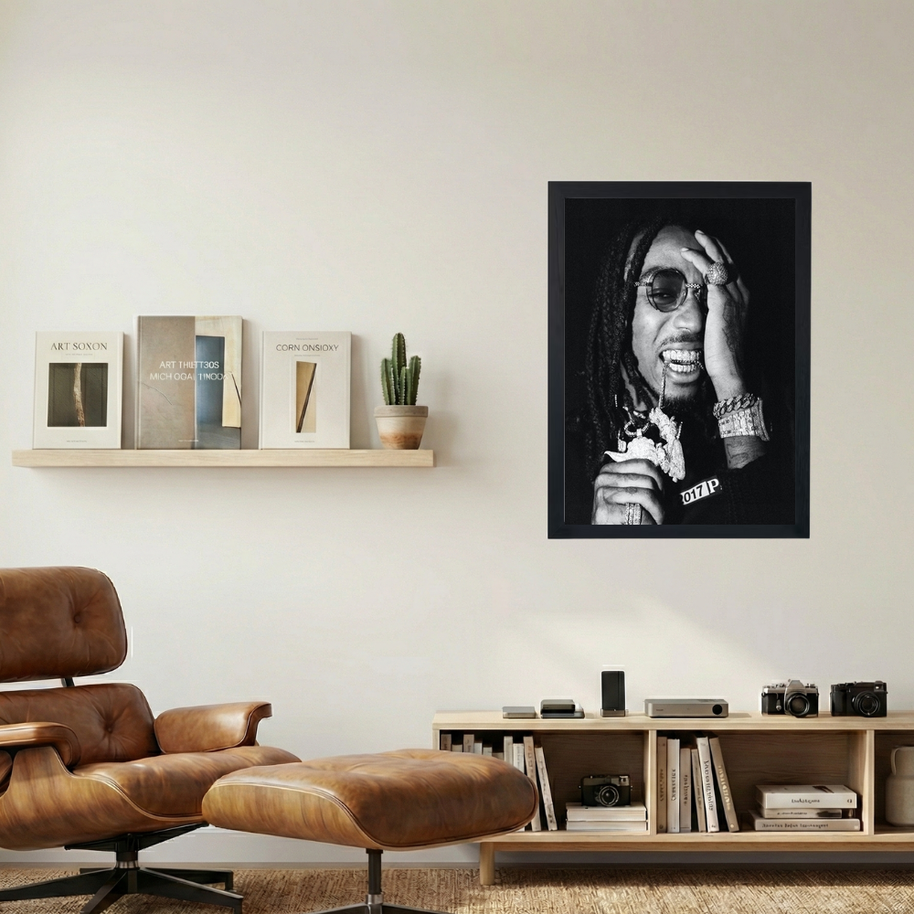 Quavo Huncho B&W 'Iced' Poster - Mockup 1