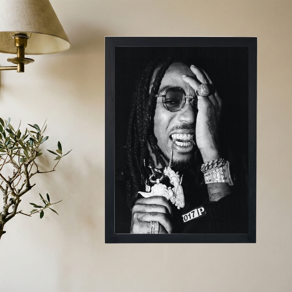 Quavo Huncho B&W 'Iced' Poster - Mockup 2