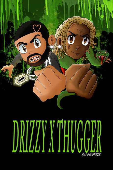 Drake x Young Thug 'Solid' Cartoon Poster